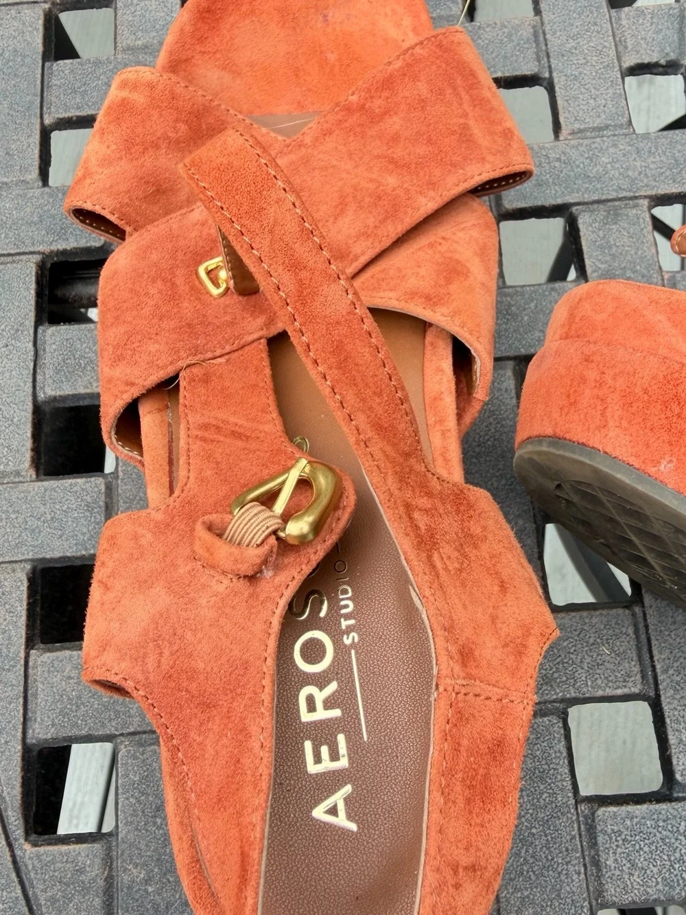 Aerosoles Cora burnt orange faux suede  sandals